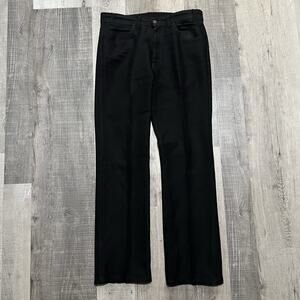 VTG Levis Sta Prest Black Straight Leg Pants Dacron Disco Rockabilly Trousers 34